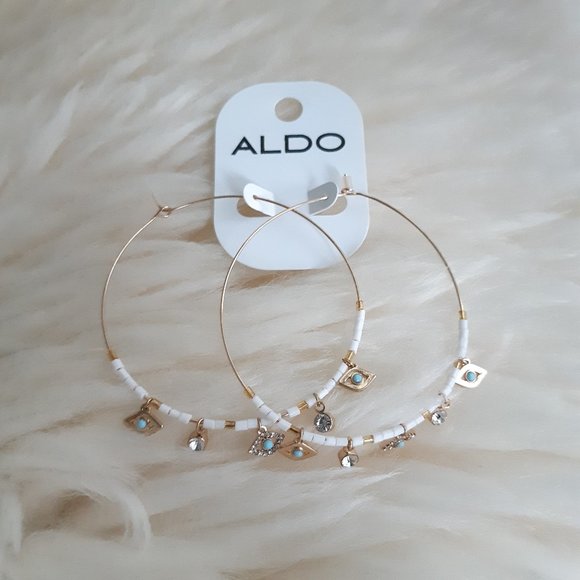 2 for $20 Aldo | Boho evil eye gold hoop earring NWT - Picture 4 of 5
